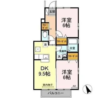 ビューテラス山本【1階】の間取り