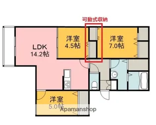 アドヴァンス東原【201号室】の間取り