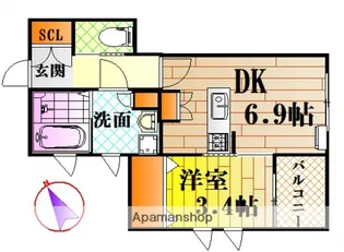 ネオメゾン可部【2階】の間取り