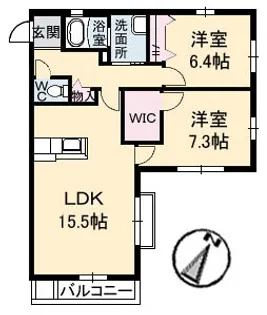 シャーメゾンI【2階】の間取り