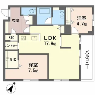 ジャルダン ヴェール【2階】の間取り