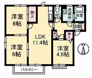 ディアスイースト【0105号室】の間取り