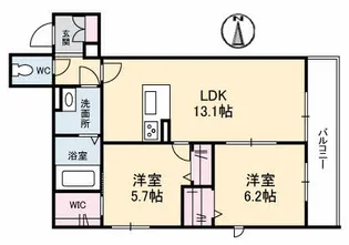 ヴァンルース【3階】の間取り