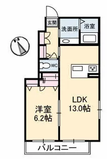 カーサ大町2【1階】の間取り