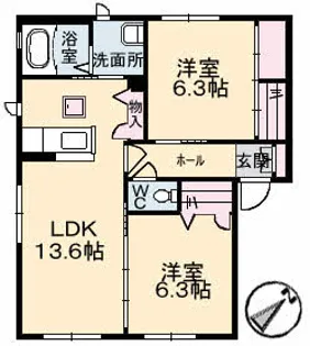 M’S PRONUBE 弐番館【1階】の間取り