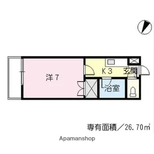 キューティーワン【2階】の間取り