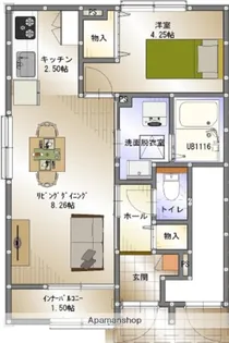 ルーツ祇園【1階】の間取り