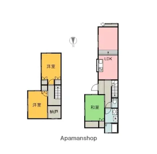 広島県広島市安佐南区高取北2丁目【テラスハウス】の間取り