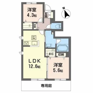VIVANT HILL川内【1階】の間取り