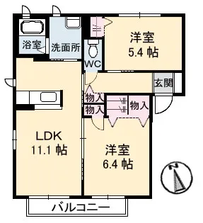 ハピネス・石田【0201号室】の間取り