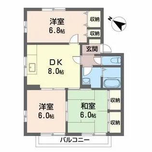 ファミール中筋A棟【2階】の間取り