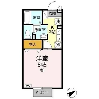 シーソン城泉B棟【1階】の間取り