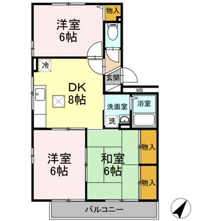 ピアチェーレ中筋【1階】の間取り
