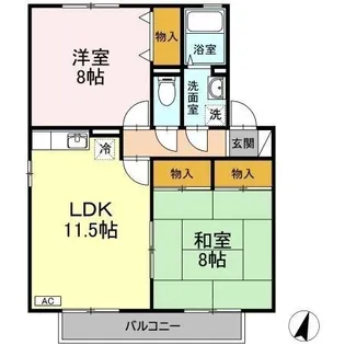 セジュール友清 D棟【2階】の間取り