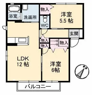 ジェネス八木A棟【1階】の間取り