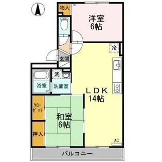 2LDKの間取り画像
