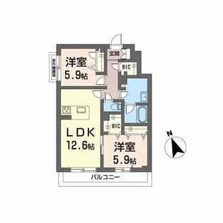 メゾンドノアール【3階】の間取り