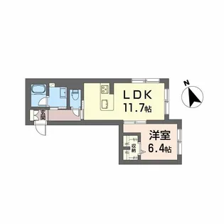 メゾンドノアール【1階】の間取り