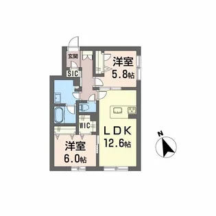 メゾンドノアール【1階】の間取り