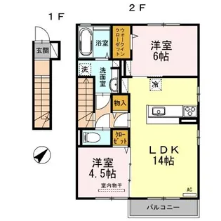 プールジュール【2階】の間取り