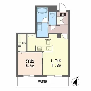 BALLOONFLOWER NORTH【1階】の間取り