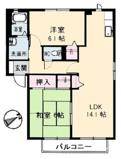 ハイツ上祗園 B棟【2階】の間取り