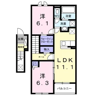 グリュンヴェルデ【2階】の間取り