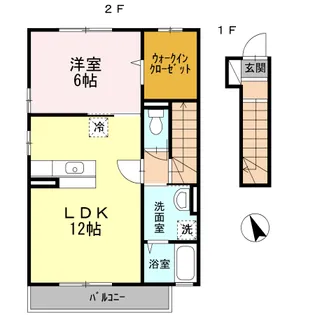 カスタニエ緑井【2階】の間取り