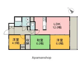 カルフール大町【6階】の間取り
