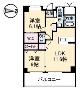 ヴィラージュ緑井【2階】の間取り