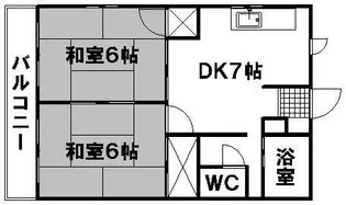 ドミール土井 B棟【0201号室】の間取り
