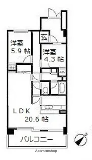 藤和緑井ハイタウン【6階】の間取り