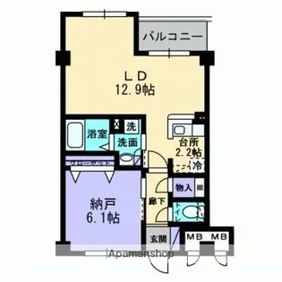 1LDKの間取り画像