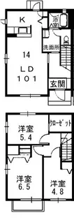 ハピネスクリエイト【0102号室】の間取り