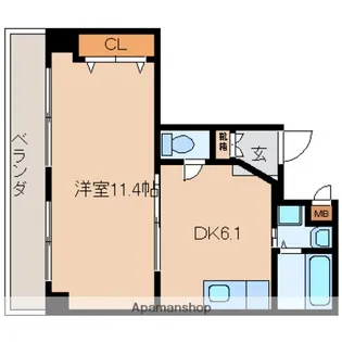 プレイス十日市【9階】の間取り