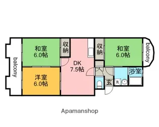 第1中西マンション【3階】の間取り