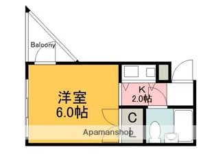 キューブ井口台【302号室】の間取り
