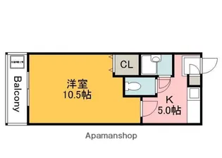 第一タウン皆賀【405号室】の間取り