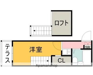 リバーサイド楽々園【1階】の間取り