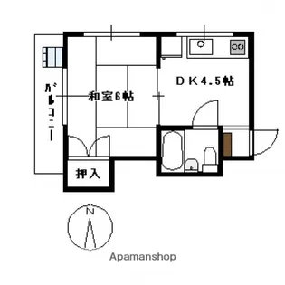 大方マンション【5階】の間取り