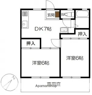 エフェクト物見(旧パナハイツ堀野)【1階】の間取り