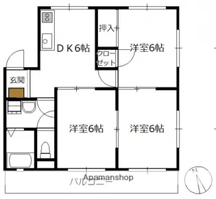 サコマンション【3階】の間取り