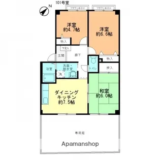 フォブールK’S【1階】の間取り