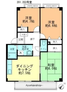 フォブールK’S【2階】の間取り