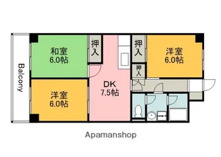 コーポ井口台【4階】の間取り