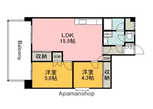 第二タウン皆賀【3階】の間取り