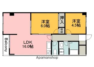 ウイング88【406号室】の間取り