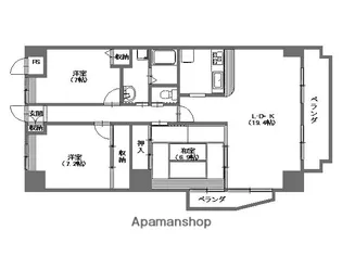 オリゾンビル【3階】の間取り