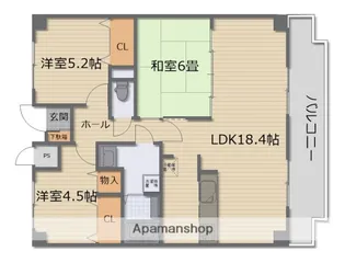 グランデュオ五日市駅前ウエスト【8階】の間取り
