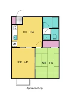 皆賀コーポラス【1階】の間取り